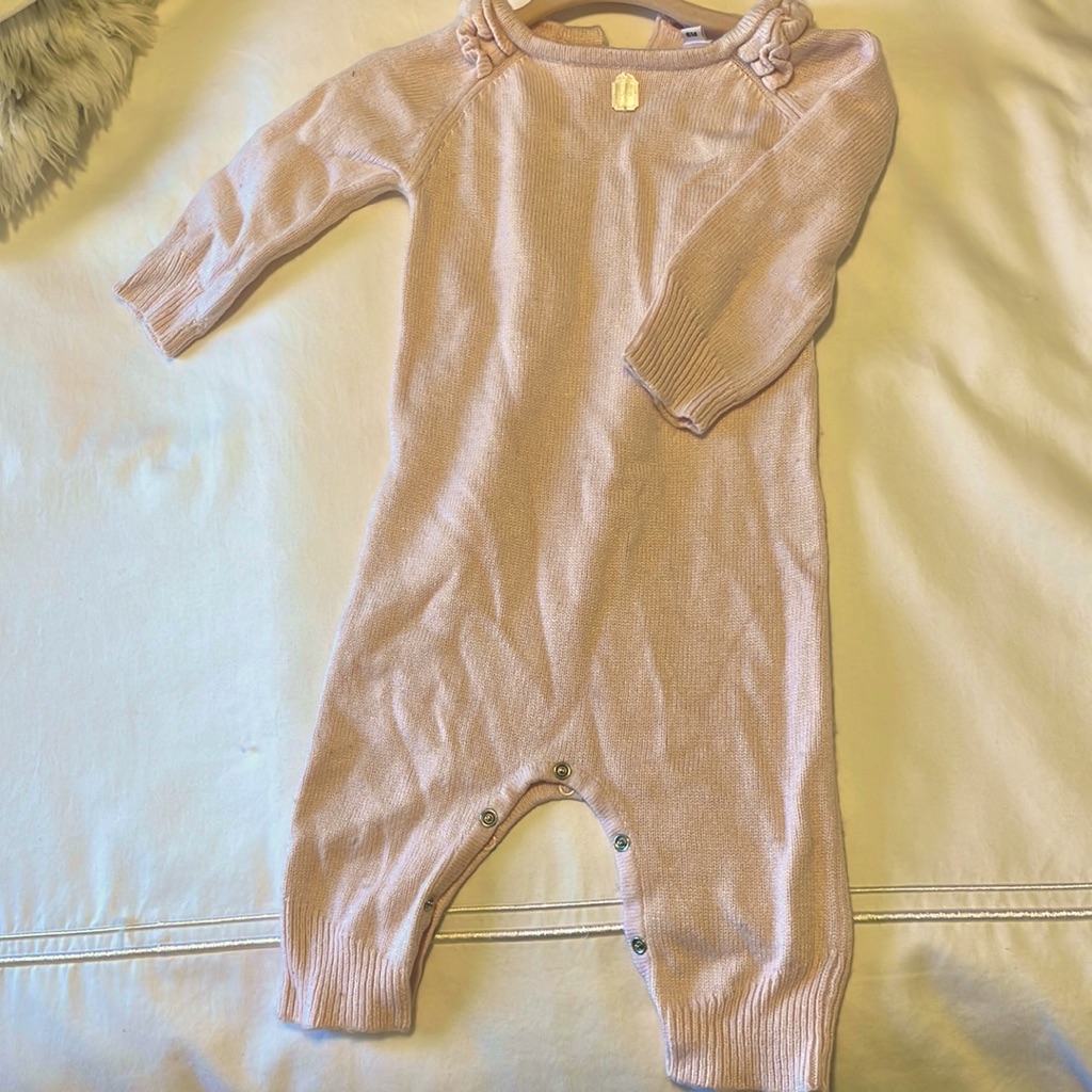 Baby Dior Pink Romper Mother Of Pearl Dior Emblem And Buttons. Great Condition